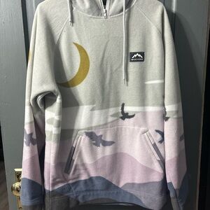 White Sierra Gray and Pink Zip-Up Sweater